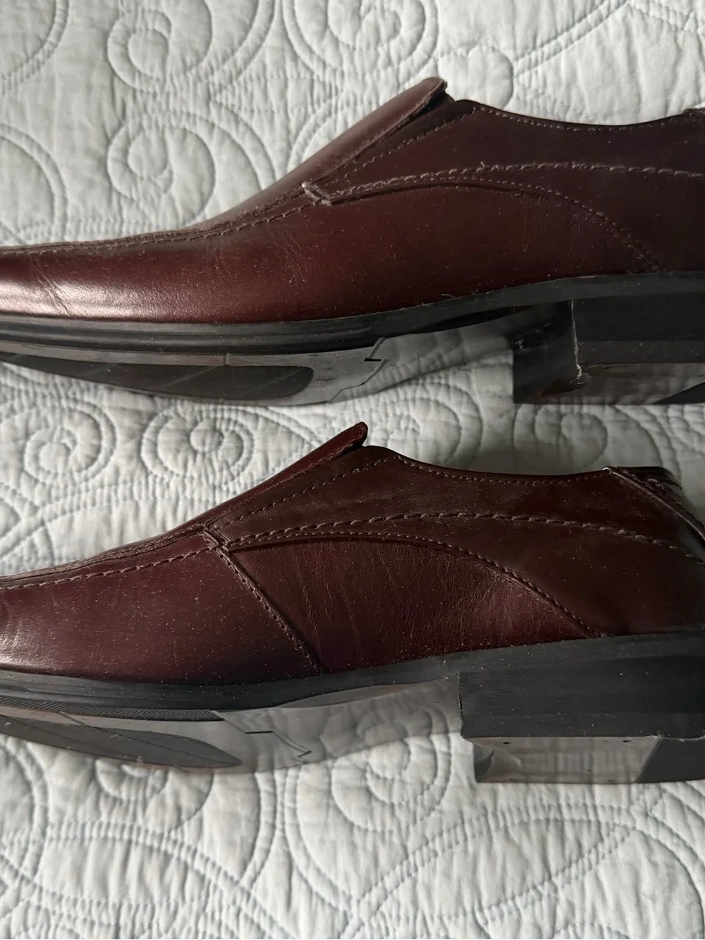 Joseph Abboud Brown Dress Shoes Man Made Upper Leather Lining Square Toe Size 12